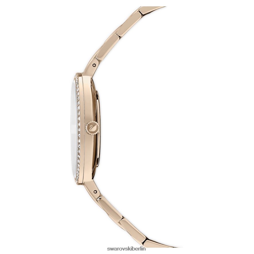 Swarovski kosmopolitische Uhr Swiss Made, Metallarmband, goldfarben, champagnergoldfarbenes Finish Zubehör HLT4481140