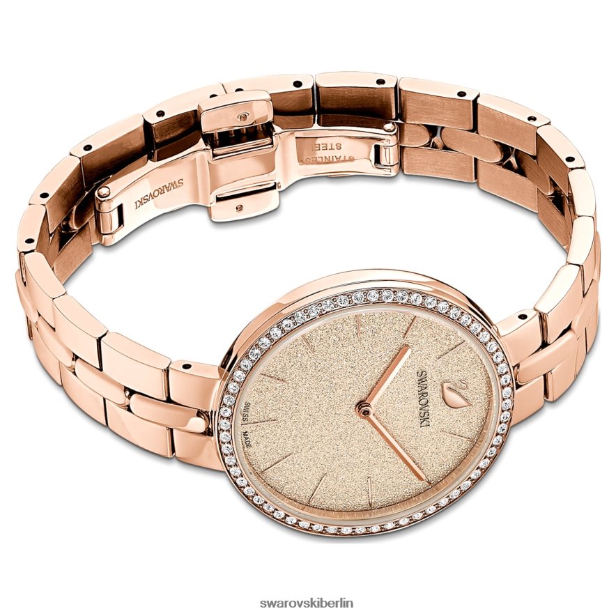 Swarovski kosmopolitische Uhr Swiss Made, Metallarmband, rosa, roségoldfarbenes Finish Zubehör HLT4481178