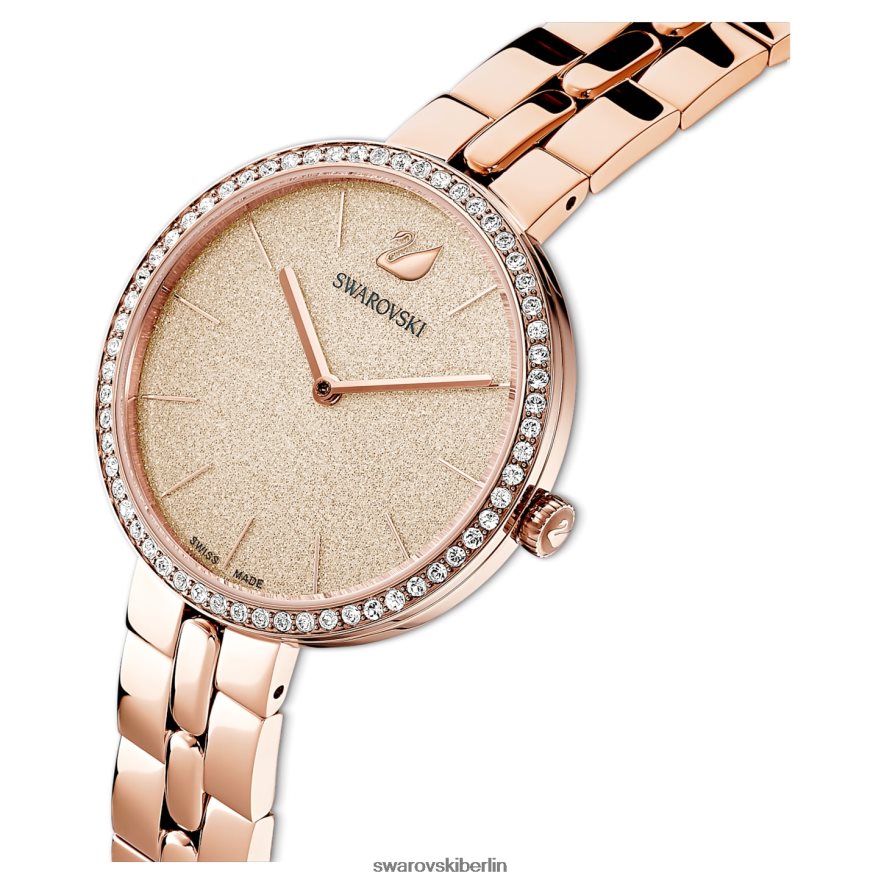 Swarovski kosmopolitische Uhr Swiss Made, Metallarmband, rosa, roségoldfarbenes Finish Zubehör HLT4481178