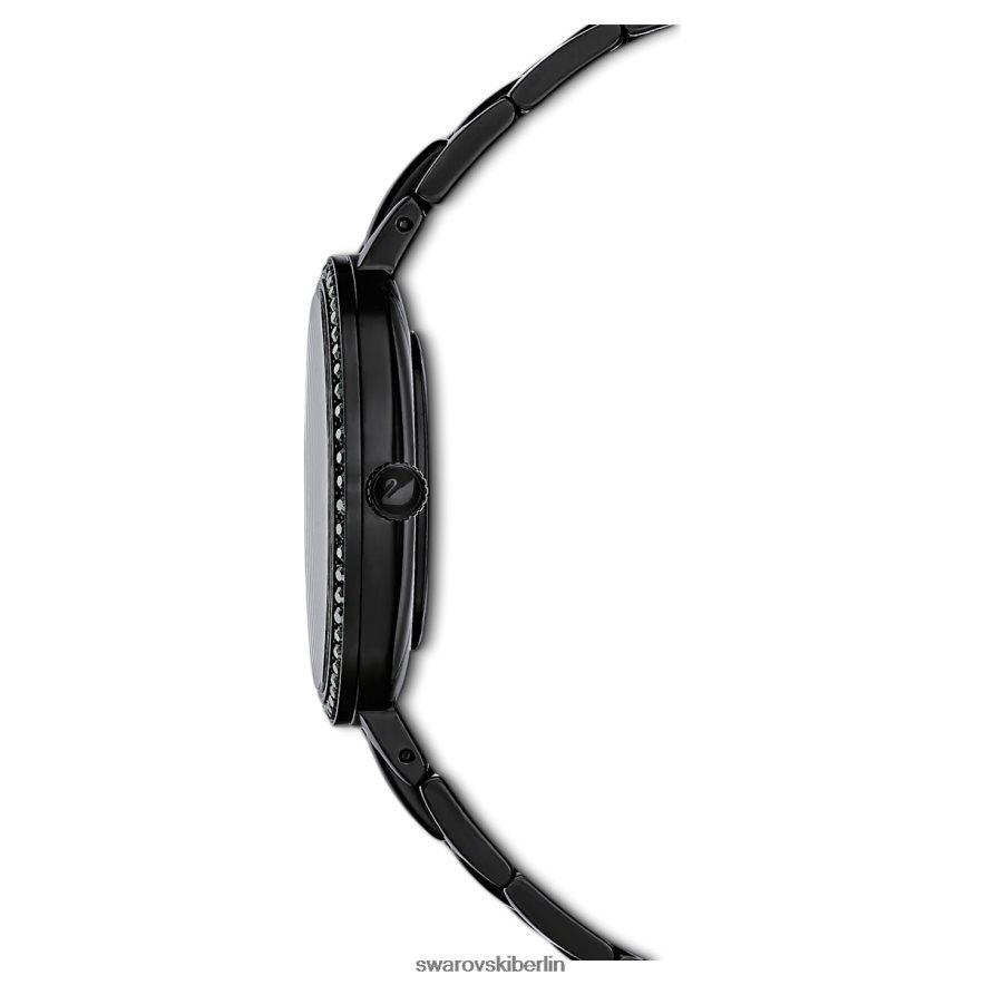 Swarovski kosmopolitische Uhr Swiss Made, Metallarmband, schwarz, schwarzes Finish Zubehör HLT4481234