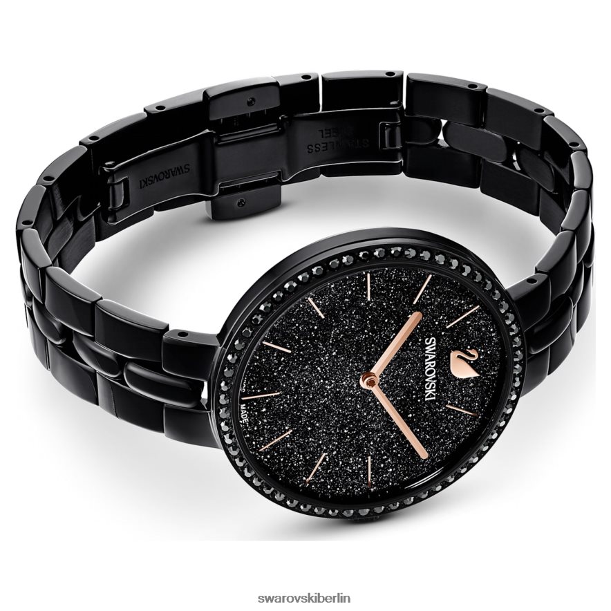 Swarovski kosmopolitische Uhr Swiss Made, Metallarmband, schwarz, schwarzes Finish Zubehör HLT4481234