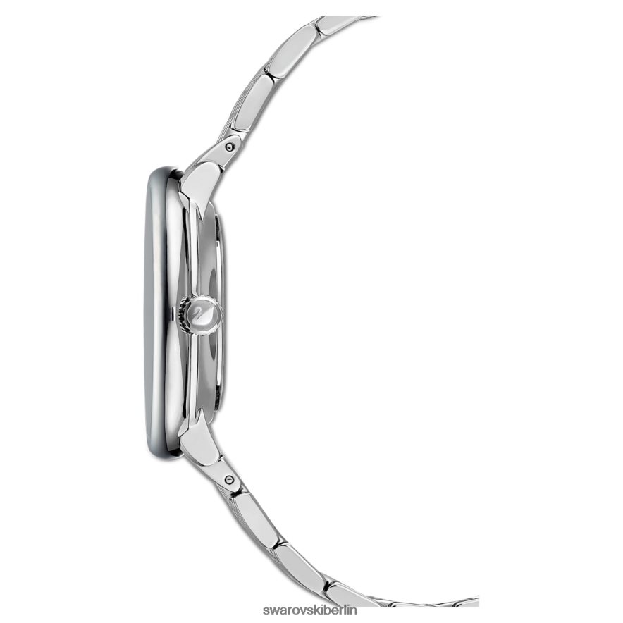 Swarovski kristalline, schicke Uhr Swiss Made, Metallarmband, silberfarben, Edelstahl Zubehör HLT4481244