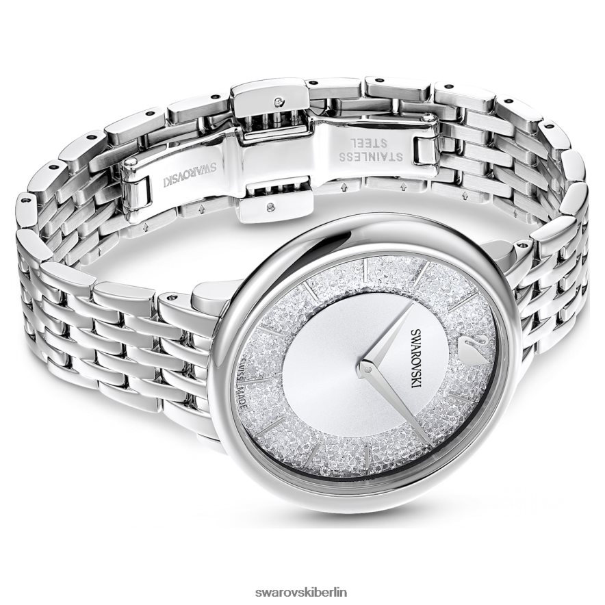 Swarovski kristalline, schicke Uhr Swiss Made, Metallarmband, silberfarben, Edelstahl Zubehör HLT4481244